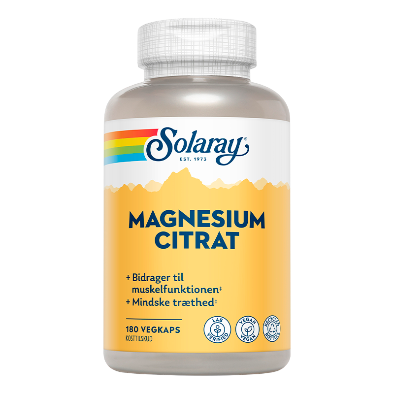 Solaray Magnesium Citrat Økonomidåse - 180 kaps.