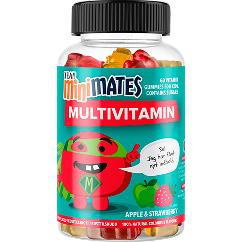 Team MiniMates Multi Vitamin Æble & Jordbær (60 stk)
