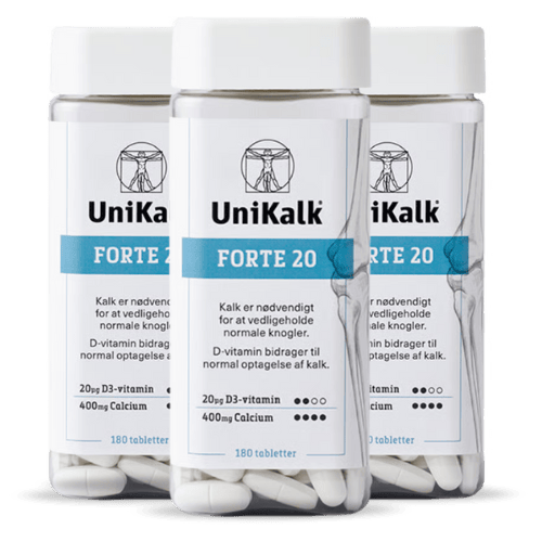 3 x Unikalk Forte 20 (180 stk)