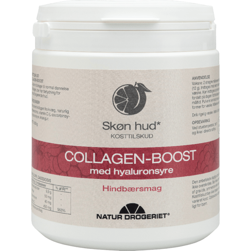 Natur Drogeriet Collagen-Boost M. Hyaluronsyre Hindbærsmag - 350 g