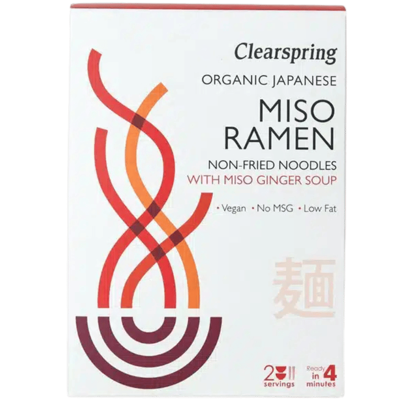 Clearspring Ramen Nudler M. Miso- & Ingefærsuppe Ø (210 g)