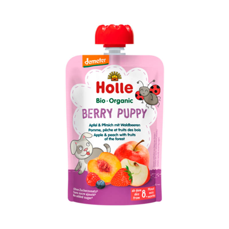 Holle Berry Puppy Æble Fersken & Skovbær Smoothie - 100 g