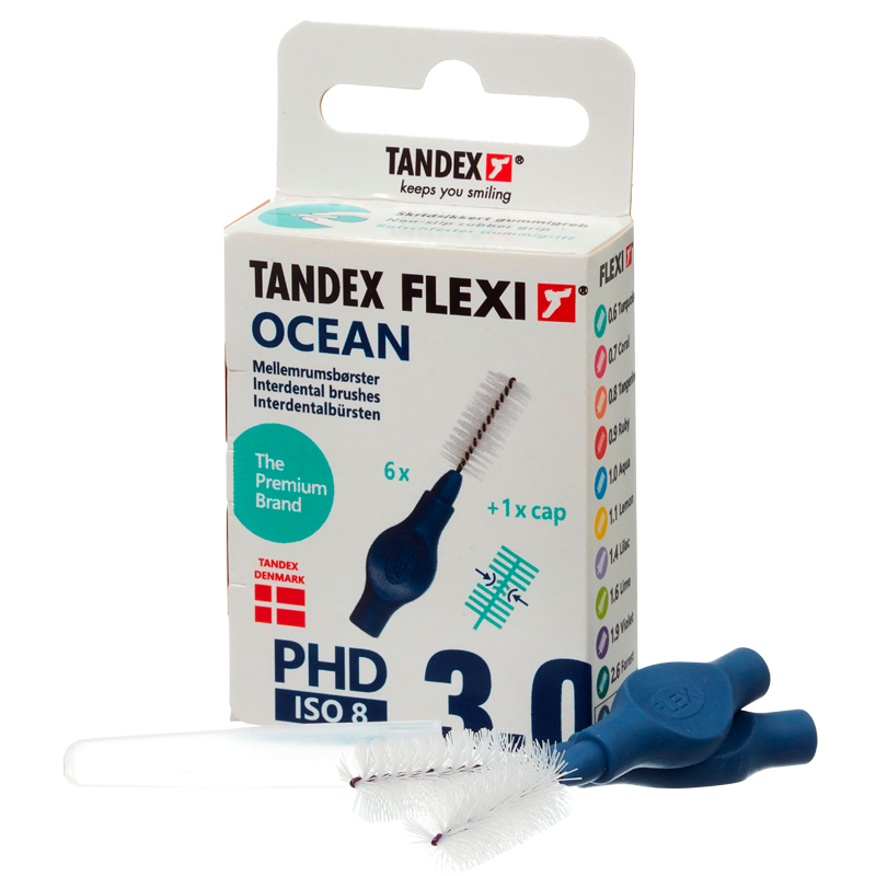 TANDEX Flexi Mellemrumsbørste Ocean PHD 3.0/ISO 8 (6 stk)
