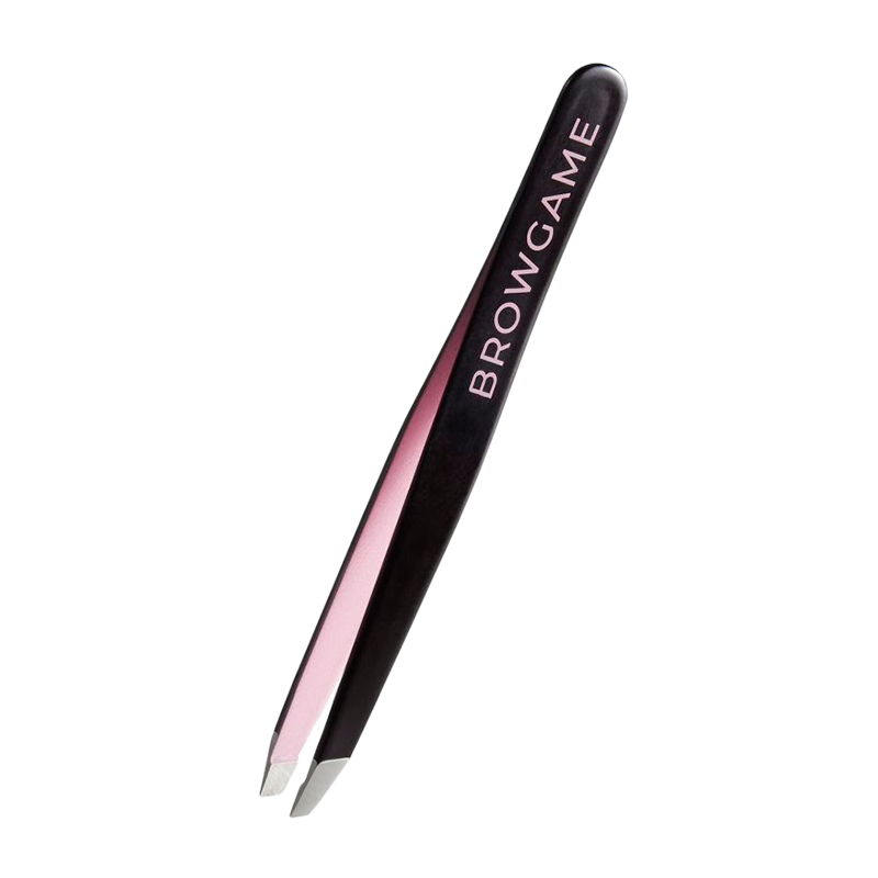 Browgame Signature Tweezer Slanted Black & Pink - 1 stk