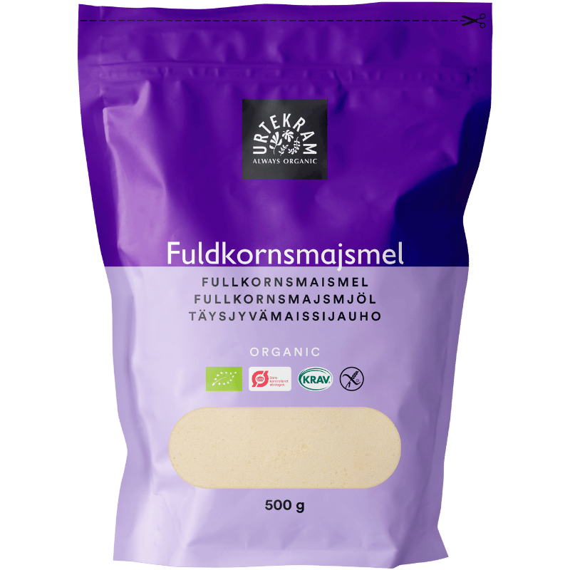 Urtekram Fuldkornsmajsmel Ø - 500 g.