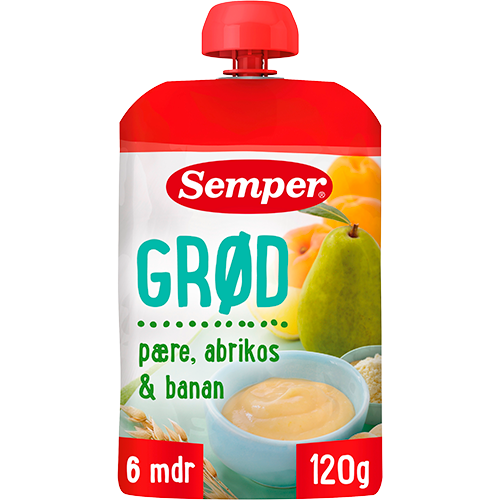 Semper Grød Smoothie Pære/Abrikos 6M (120 g)