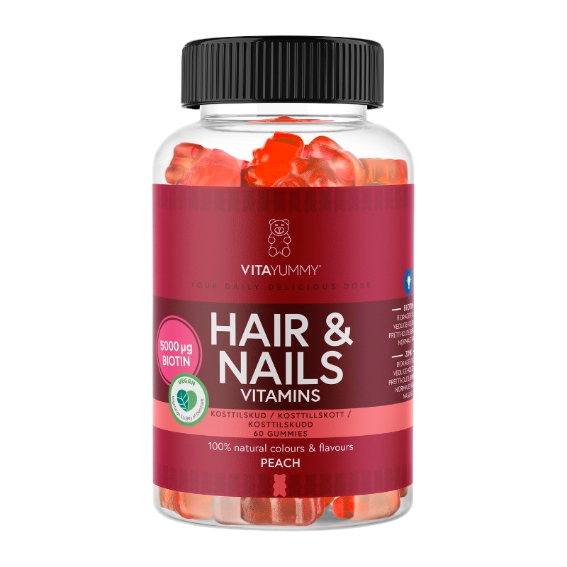 VitaYummy Hair & Nails Peach (60 stk)