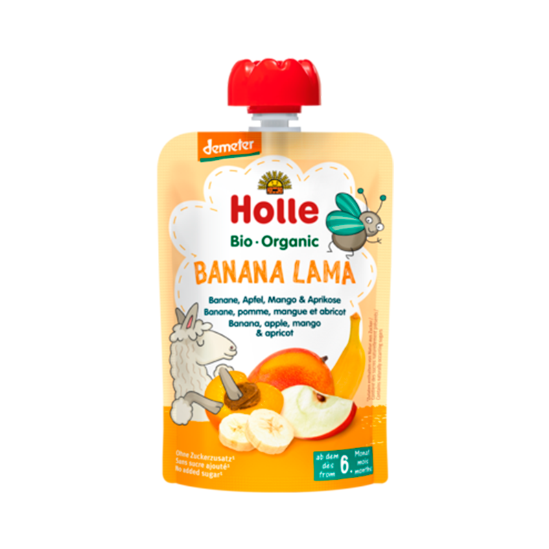 Holle Banana Lama Banan Æble Mango & Aprikos Smoothie Ø (100 g)