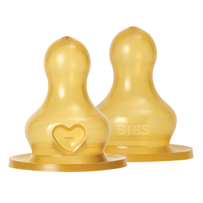 Bibs Baby Bottle Nipple Round Latex Fast Flow (1 sæt)