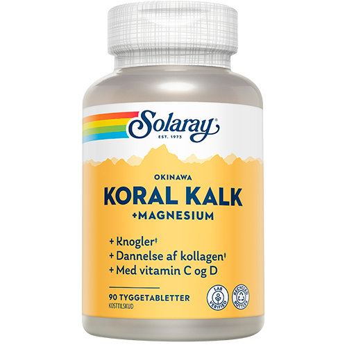 Solaray Koral Kalk + Magnesium (90 Tyggetabletter)