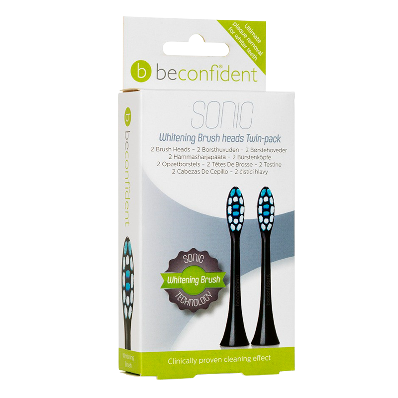 Beconfident Sonic Toothbrush Heads Whitening Black (2 stk)