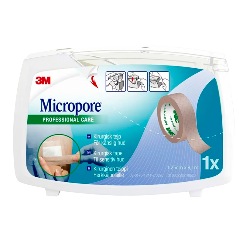 Micropore Kirurgisk Tape - 1,25 cm x 9,14 m (1 stk)