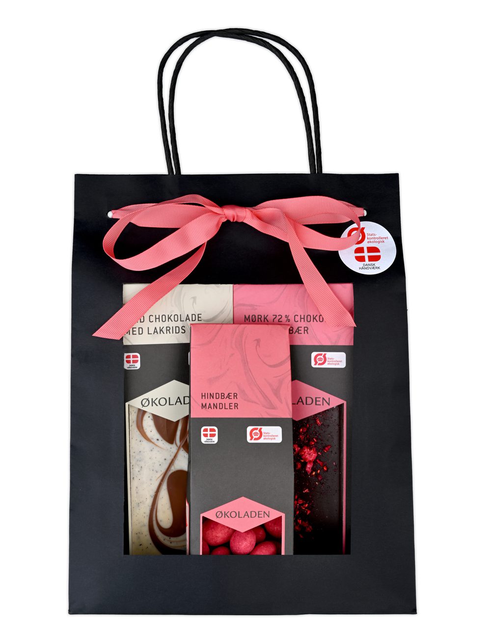 Gourmet gavepose pink Ø indh. udvalgte chokolader