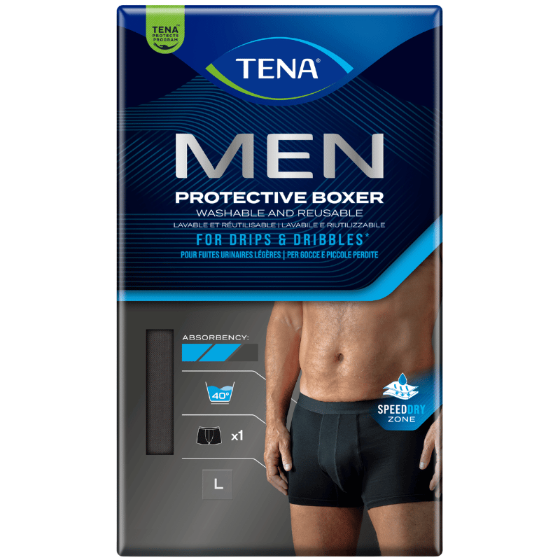 TENA Men Inkontinens Boksershorts Sort Str. L (1 stk)