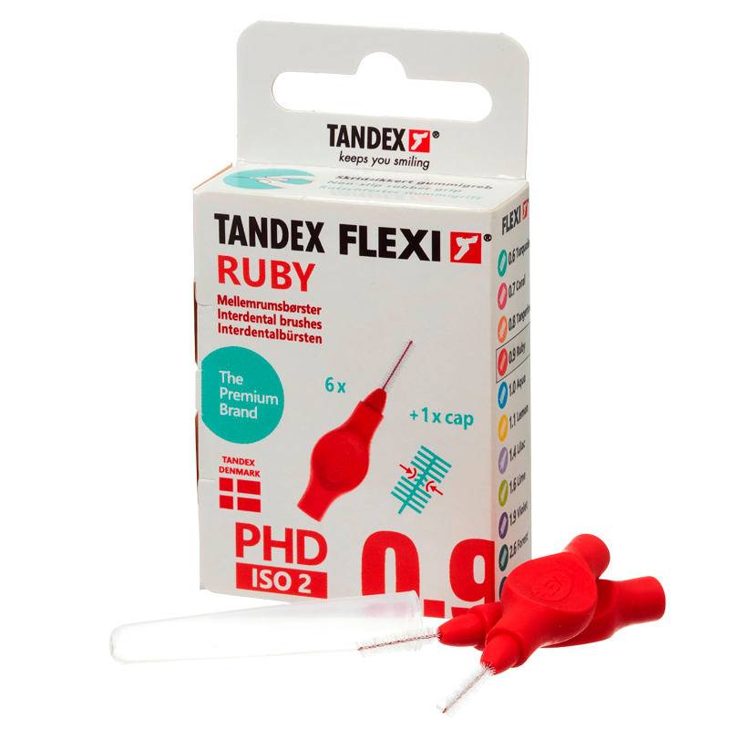 TANDEX Flexi Mellemrumsbørste Ruby PHD 0.9/ISO 2 (6 stk)
