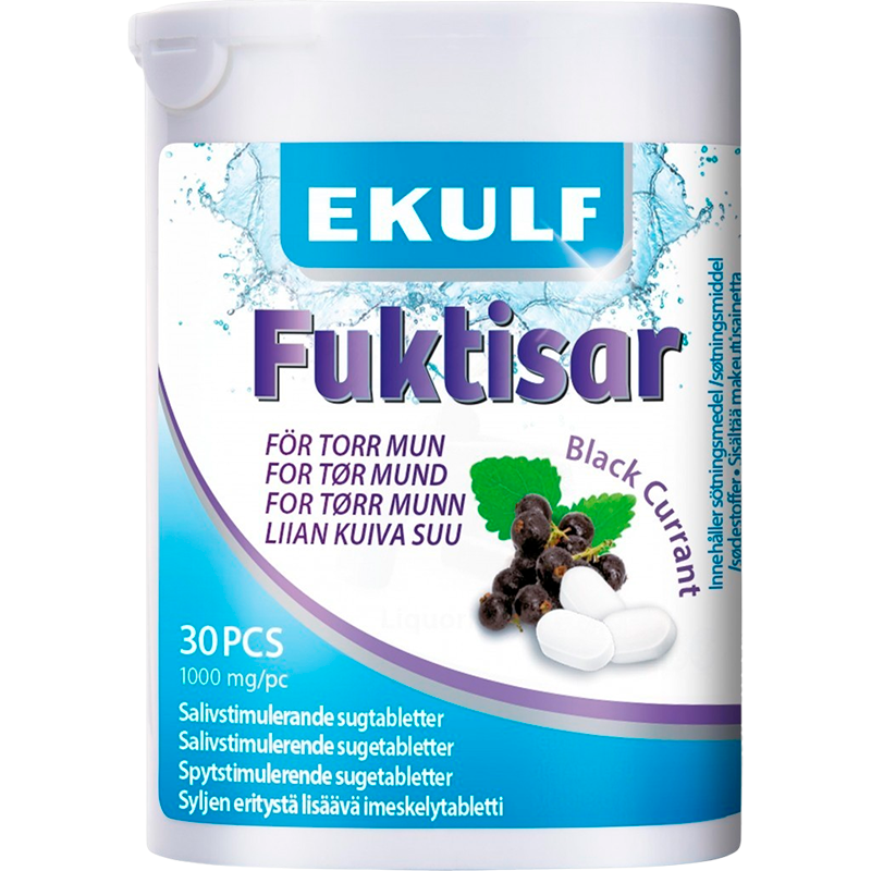 Ekulf Fuktisar Black Currant Sugetabletter (30 stk)
