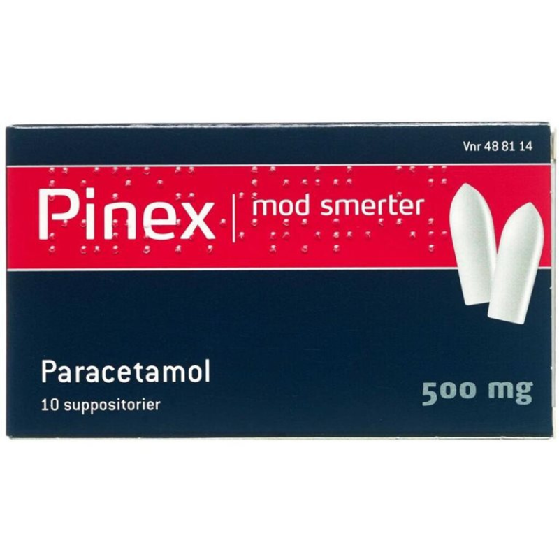 Pinex Suppositorier 500 mg (10 stk)