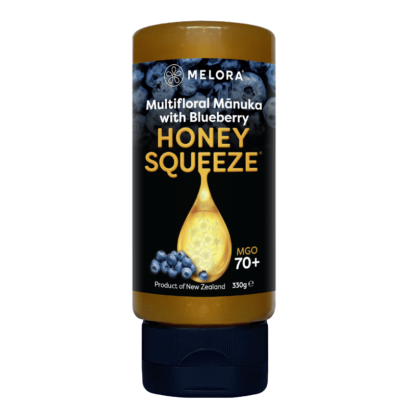 Melora Multifloral Manuka Honey 70+ MGO Blueberry Squeeze (330 g)