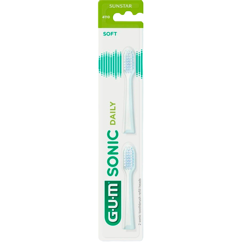 GUM Refill Sonic Hvid Børstehoveder (2 stk)