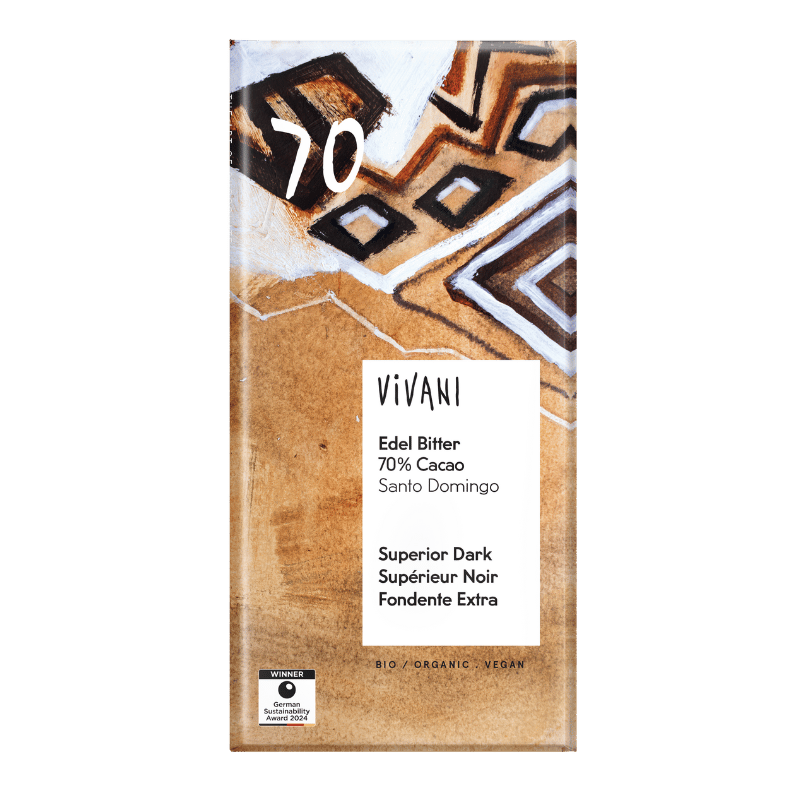 Vivani Ædelbitter Santo Domingo 70% Kakao Ø (80 g)