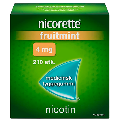 Nicorette Fruitmint 4 mg Medicinsk Tyggegummi (210 stk.)