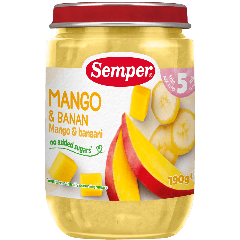Semper Frugtpuré Mango & Banan 5M (190 g)
