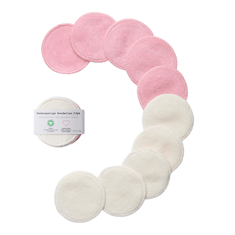 Pargaard Genbrugelige Rondeller Naturhvid/Rosa (10 stk)