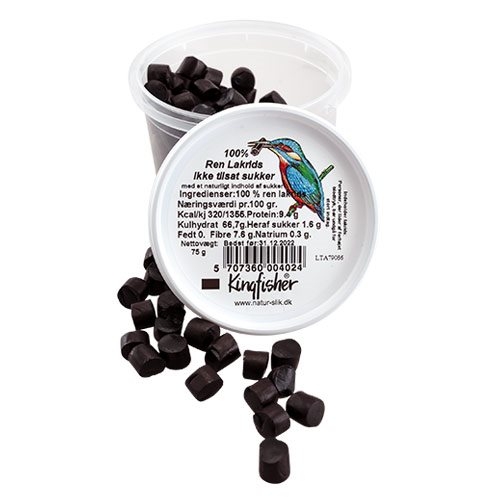 Sukkerfri De små sorte - 100 % Ren Lakrids (75 gr)