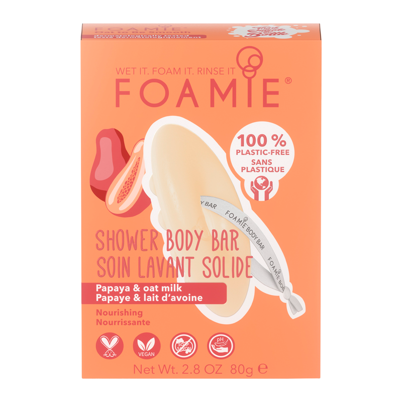 Foamie 2-In-1 Body Bar Oatmilk Papaya Cleanse & Nourish - 1 stk.