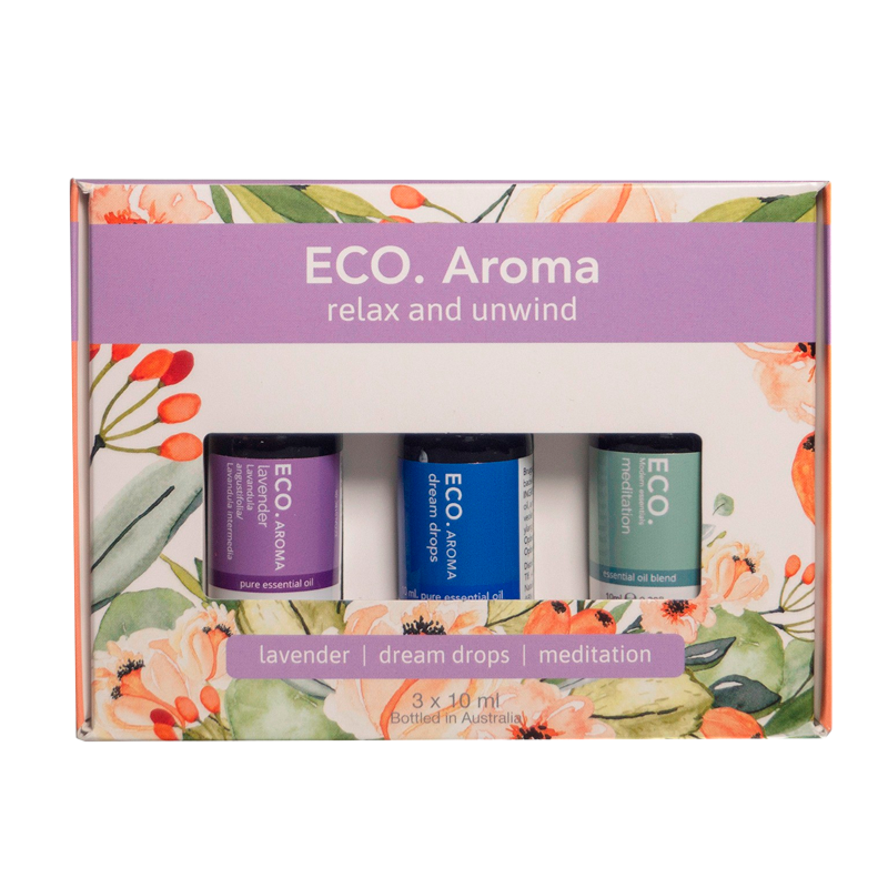 ECO. Aroma Relax And Unwind Trio - Lavender, Dream Drops, Meditation Blend 3x10 ml (10 ml)