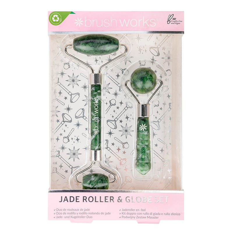 Brush Works Jade Roller & Jade Globe Set - 1 sæt