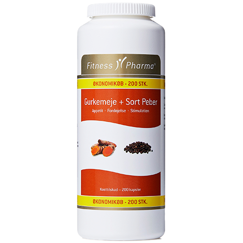 Fitness Pharma Gurkemeje & Sort Peber - 200 kap.