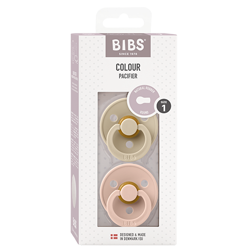 Bibs Pacifier Colour Latex Size 1 Vanilla/Blush (2 stk)