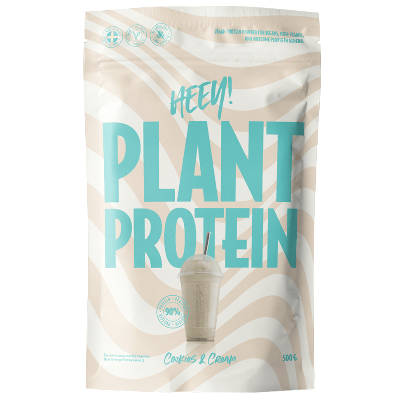 Heey! Vegan Plant Protein + Vitamin B12 Cookies & Cream (500 g)