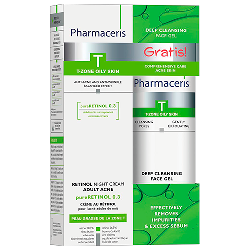 Pharmaceris Retinol Natcreme & Sebogel Face Gel (1 sæt)
