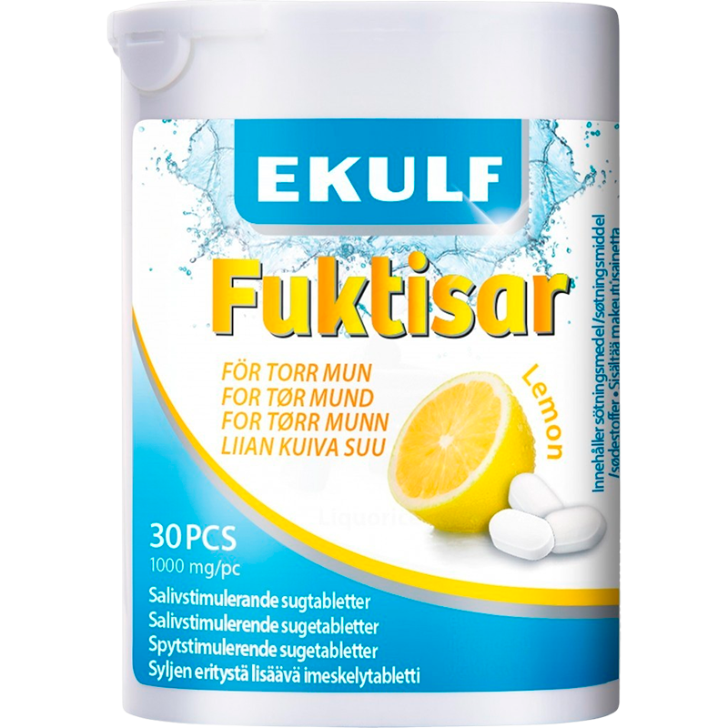 Ekulf Fuktisar Lemon Sugetabletter (30 stk)