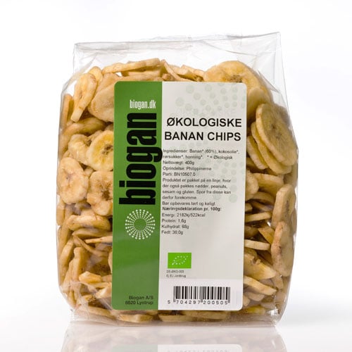 Biogan Bananchips Ø - 400 g.