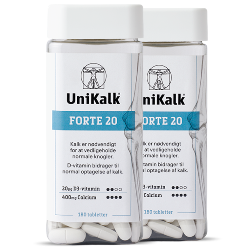 2 x Unikalk Forte 20 (180 stk)