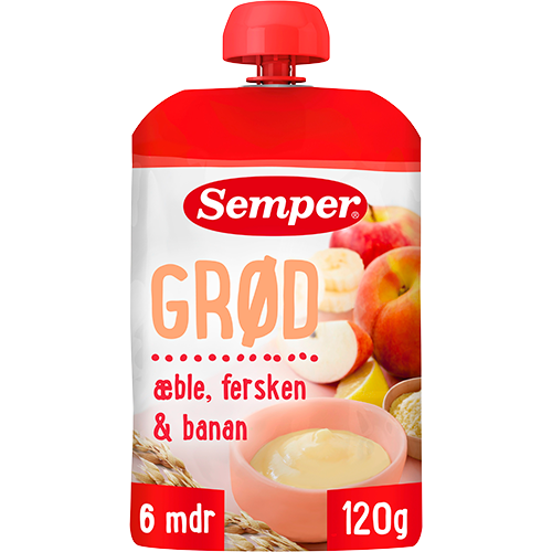 Semper Grød Smoothie Æble/Fersken/Banan 6M (120 g)