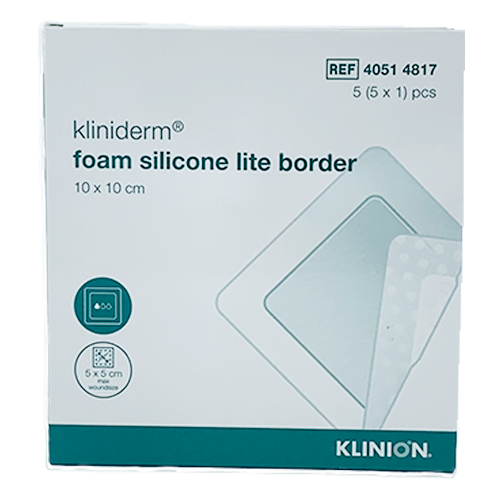 Kliniderm Foam Silikone Border 10x10 cm - 5 stk