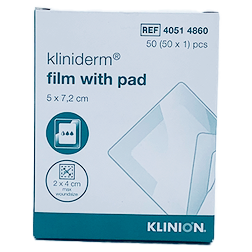 Kliniderm Film med sårpude 2x4 cm - 50 stk