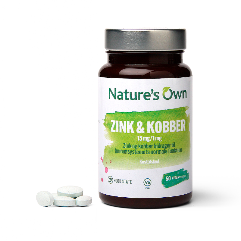 Nature's Own Zink og Kobber Food State - 50 tab.
