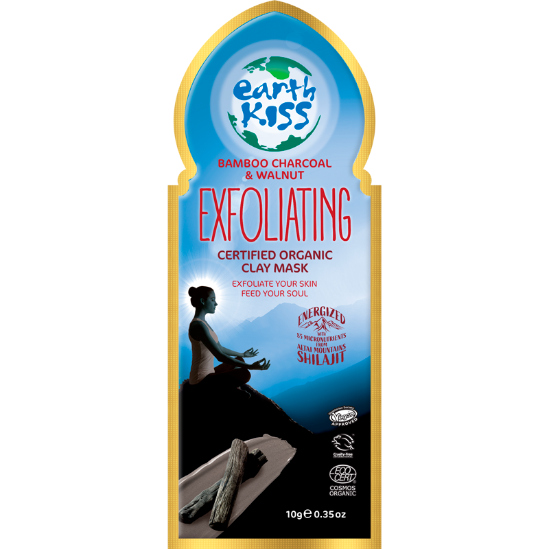 Earth Kiss Bamboo Charcoal & Walnut Exfoliating Mask - 10 gr