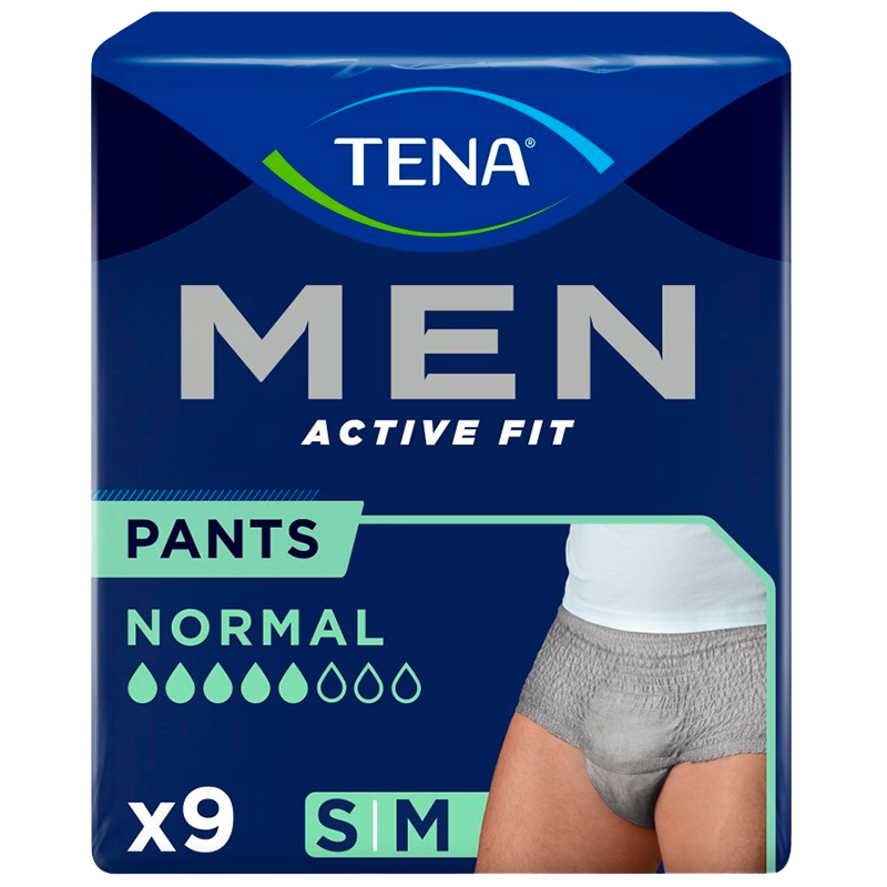 Tena Men Active Fit Grey S/M Pants (9 stk)