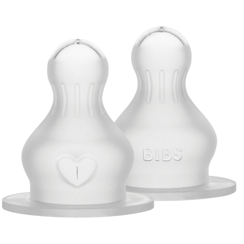 Bibs Baby Bottle Nipple Round Silicone Slow Flow (1 sæt)