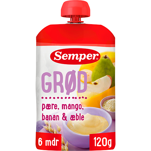Semper Grød Smoothie Pære/Mango 6M (120 g)