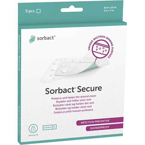 Plaster bakterieb Sorbact 8x10 cm - 5 stk.