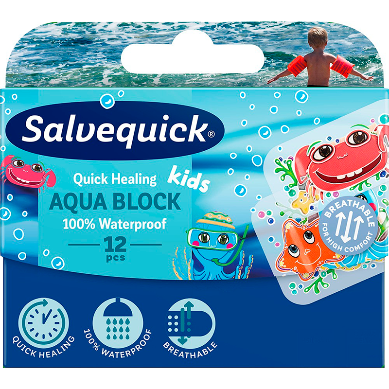 Salvequick Aqua Block Kids (12 stk)