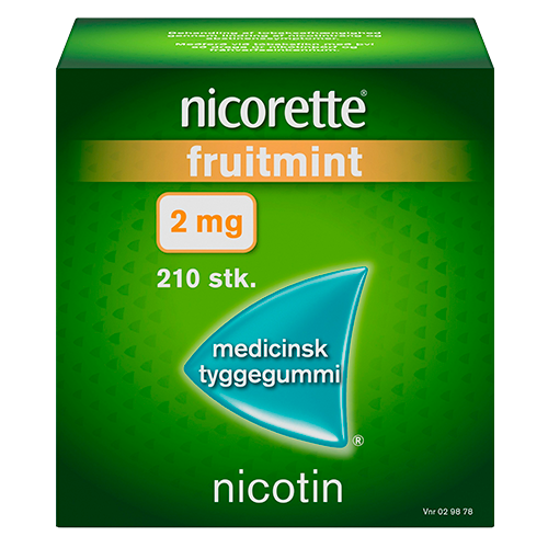 Nicorette Fruitmint Medicinsk Tyggegummi 2 mg (210 stk)