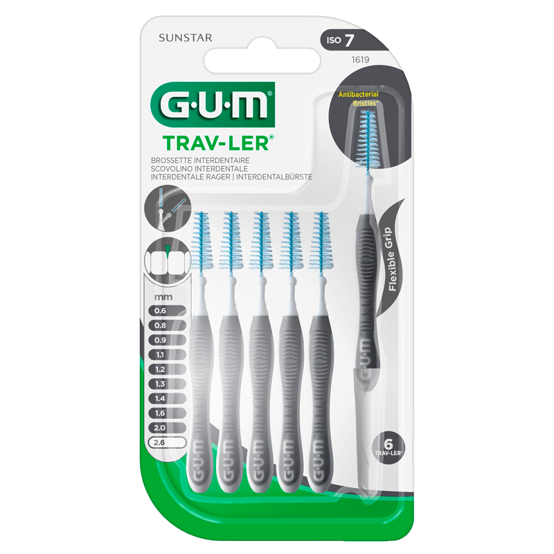 GUM Mellemrumsbørster TravLer Passage 2,6 (ISO 7) - 6 stk